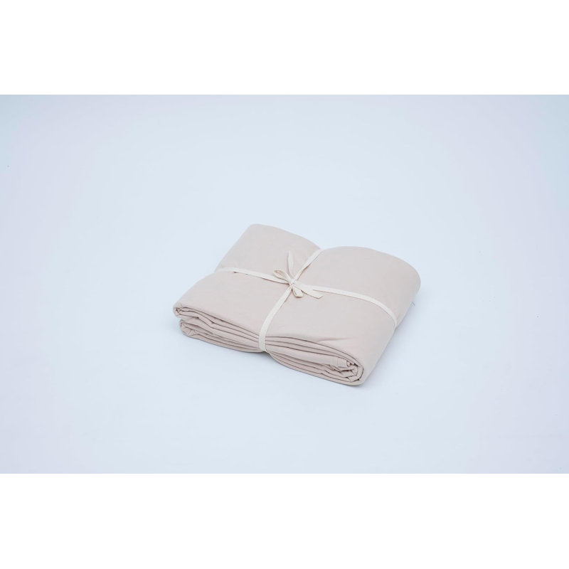 100% Cotton Jersey Knit Flat Sheet, Beige, Queen Flat Sheet