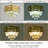 15.7" Modern Gold Round Crystal Chandelier, E12 Base, No Bulb Included, for Living Dining Foyer