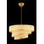 Élégant lustre en métal avec capuchon en coton, couleur chameau, 15,7 po x 15,7 po x 7,9 po | Certifié CE, douille E27 (60 W maximum) | Parfait pour le salon, la salle à manger et le vestibule, élégant luminaire-1387799876-1387799872