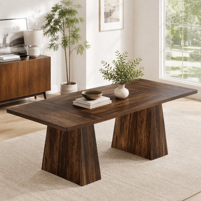63" Dining Table, Farmhouse Wood Kitchen Table for 6 People