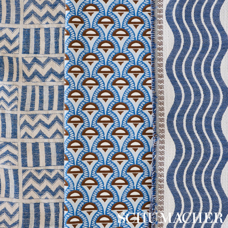 Sina Stripe Fabric, Blue