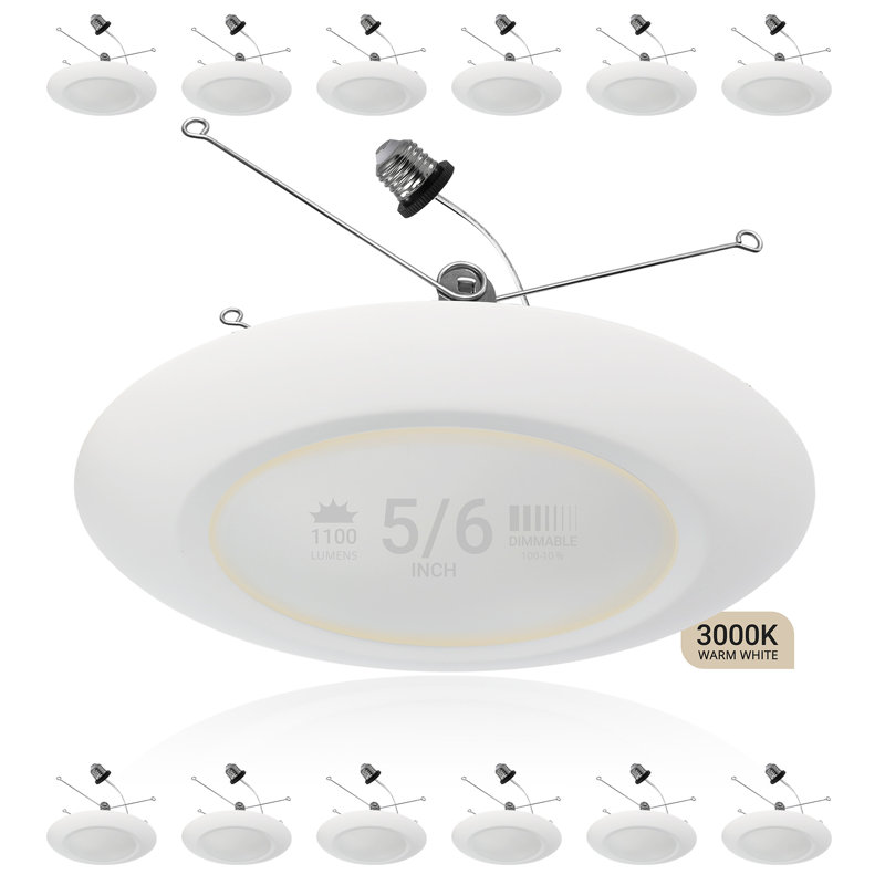 Ensemble d'éclairage encastré à DEL E26 de 5/6 po 3000K Remodel 15W