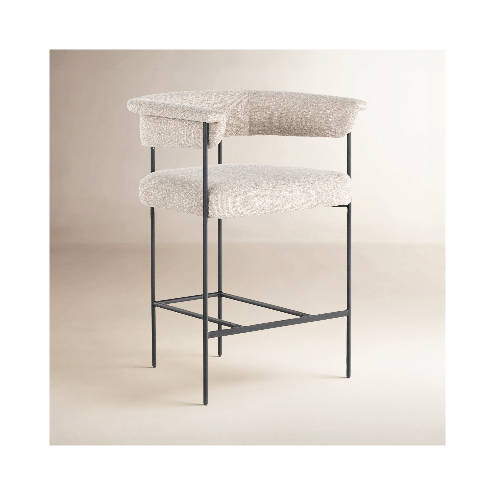 Lyssa Counter and Bar Stool, Counter Stool (26.5" Seat Height), Solid, Light Camel Polyester