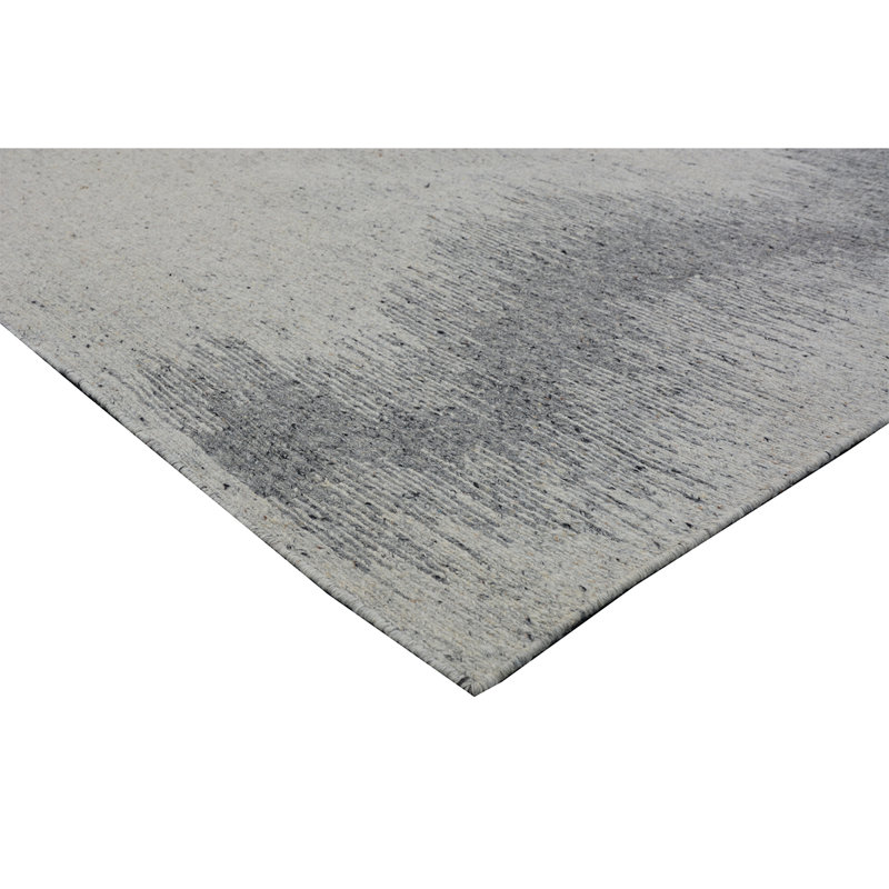 Tapis argenté / gris noué à la main de haute qualité, Rectangle 8 pi x 10 pi