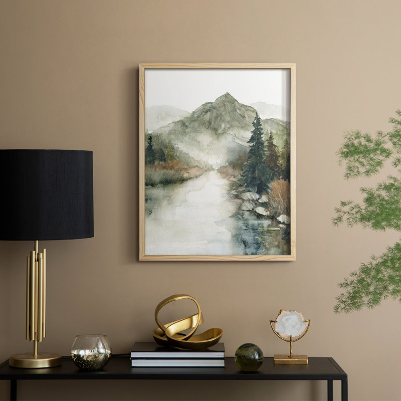 «Woodland Harvest Landscape», reproduction encadrée - bois massif, Naturel, H 21 po x l 17 po