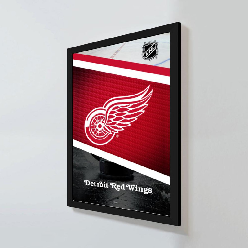 Décoration murale des Red Wings de Détroit (LNH), H 48 po x l 32 po, Acrylique encadré, Noir
