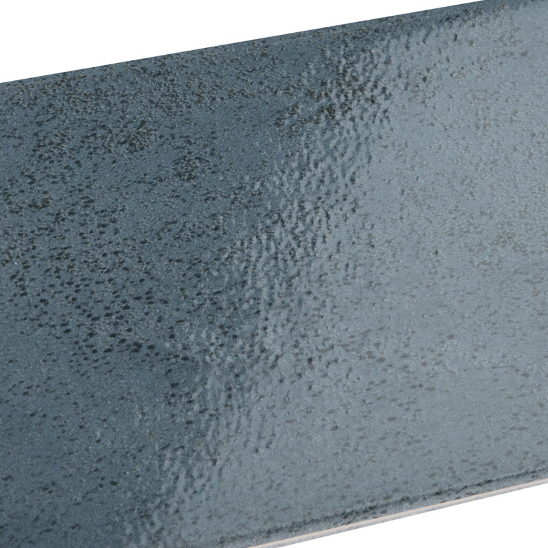 Capri 3" x 10" Porcelain Stone Look Subway Wall Floor Use Tile, Blue/Gray