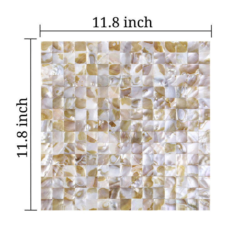 Carreau de mosaïque murale 0,75 "x 0,75", Beige