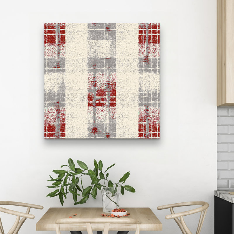 Grunge Red Pattern - Blue Canvas for Home Decor | Stylish Art