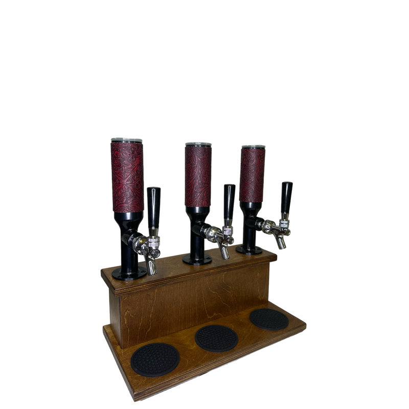 Triple Whiskey Towers Beverage Dispenser, Red 