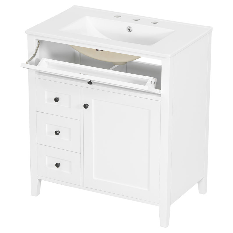 Meuble-lavabo blanc 30 po avec lavabo, Blanc