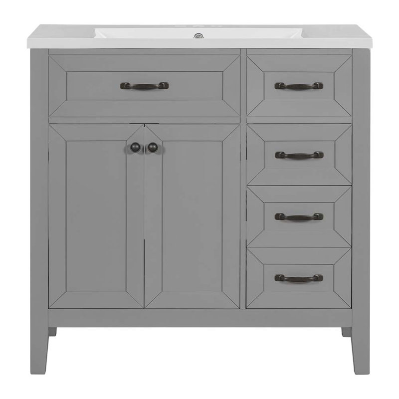 35.98'' Bathroom Vanity with Sink, Gray