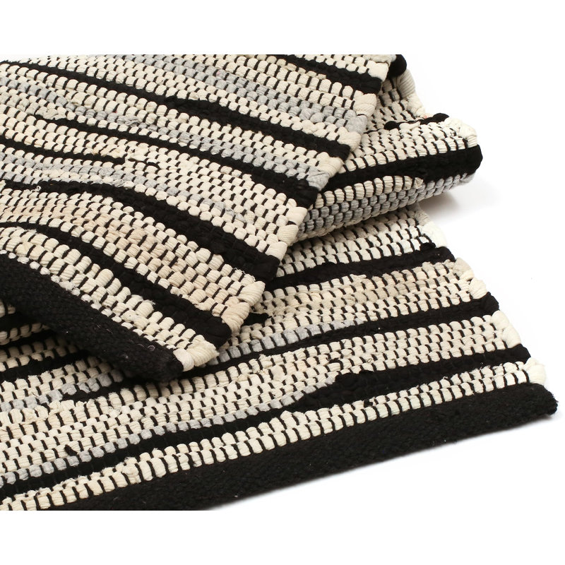 Tapis réversible en coton Chindi fait à la main, 24 po x 36 po