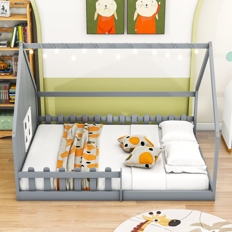 Venu Full House Beds by Gracie Oaks, Grey