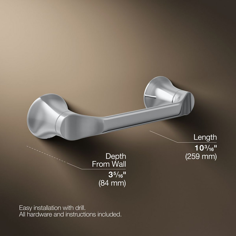 Simplice Pivoting Toilet Paper Holder, Polished Chrome