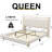 Wingback Upholstered Platform Bed Frame With Galaxy Projector, Diamond Button Headbaord, USB Charger, Music Speaker-272735467-272735464