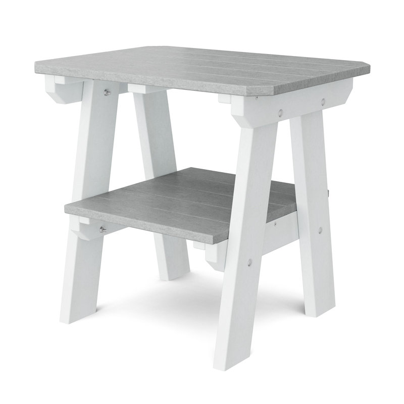 Heritage Two-Tier End Table, Light Gray/White