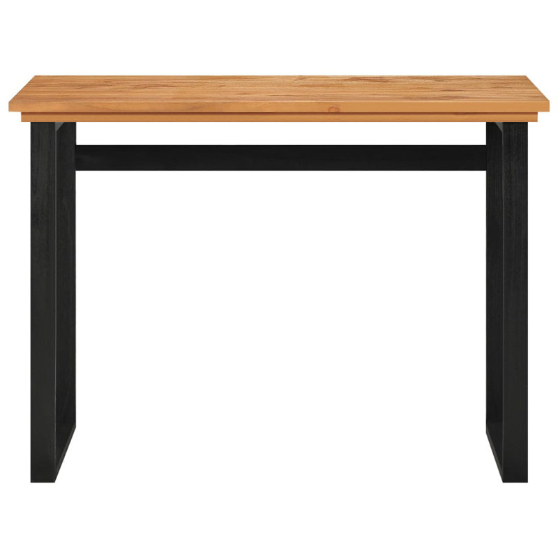 Bureau Console Bureau d'ordinateur Bureau à domicile Bureau d'étude Teck en bois massif, H 29,5 po x l 39,4 po x P 17,7 po