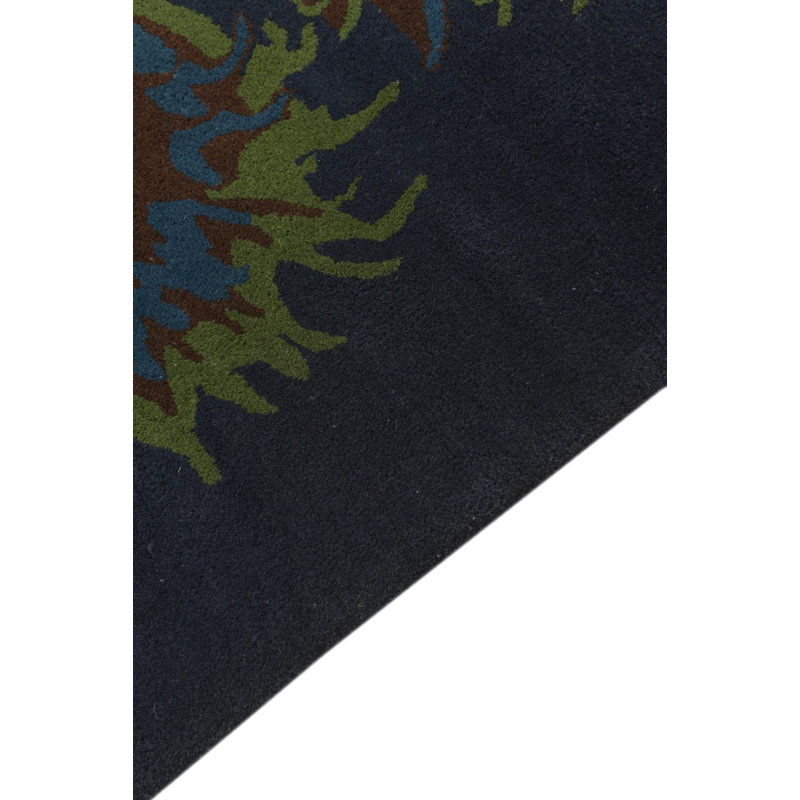 Tapis carré bleu marine Orlando