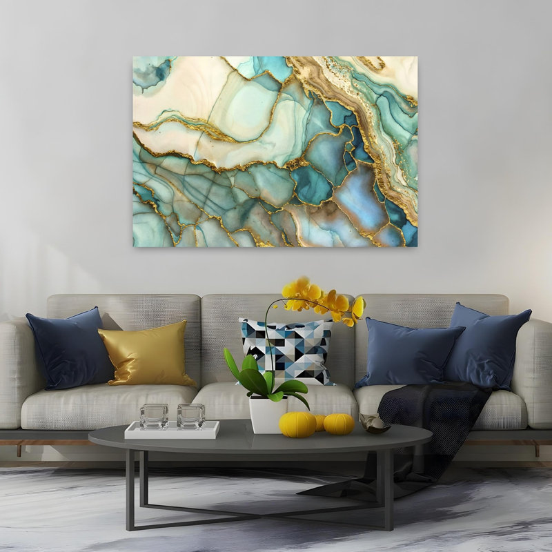 Abstract Flow Abstract Contemporary Modern Landscape Nature Wall Art Print 1 Piece Wrapped Canvas Wall Art