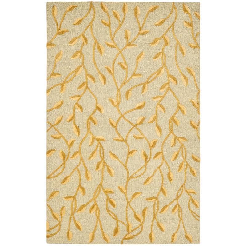 Tapis bleu clair / beige Rodeo Drive, Rectangle 3 pi 6 po x 5 pi 6 po