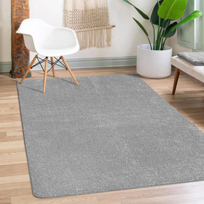 Modern Shaggy Rug Soft Fluffy Grey Carpet Non Slip Large Small Area Rug For Living Room Bedroom Hallway Floor Mat