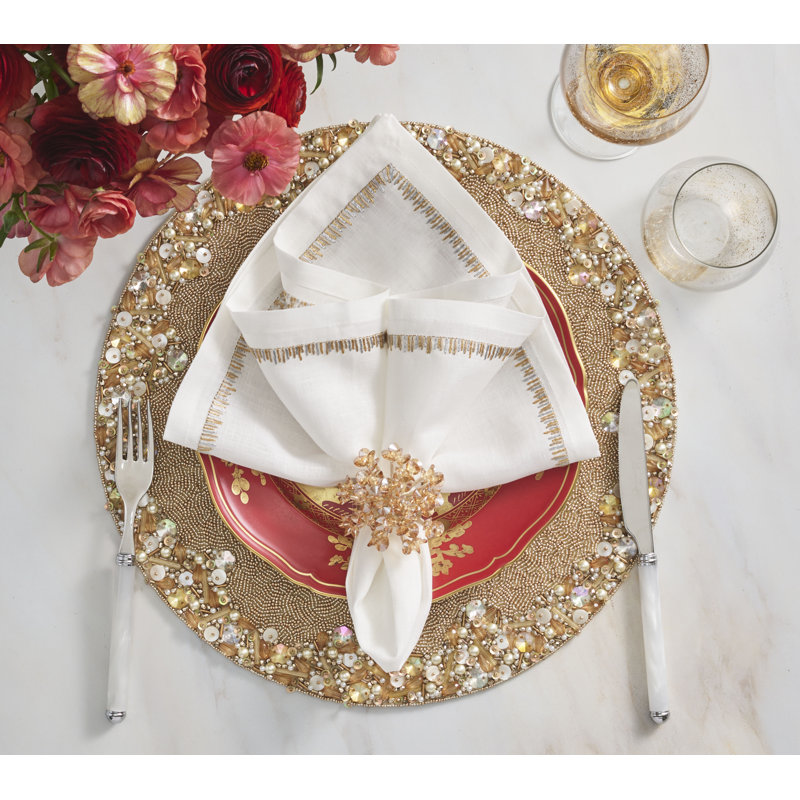 Aster Napkin Ring, Champagne