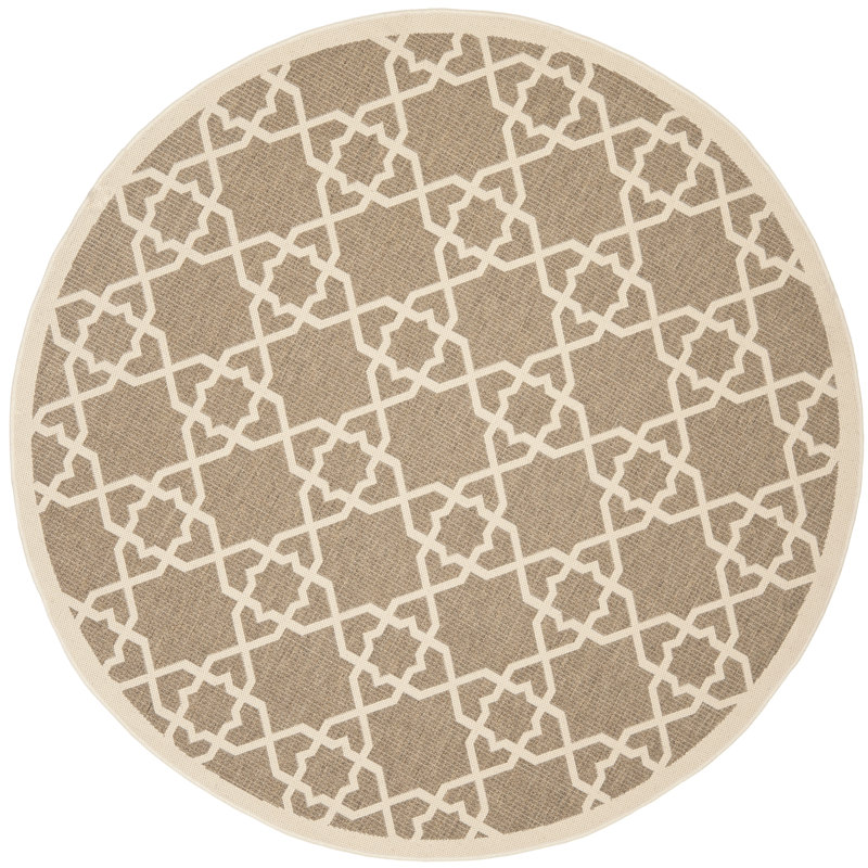 Dirks Performance Geometric Indoor/Outdoor Area Rug, Round 6'7"