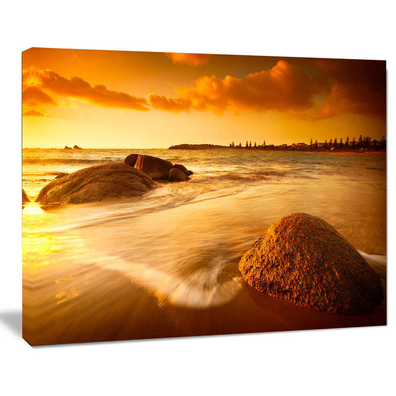 Sun Tinted Beach - reproduction de photo sur toile tendue, H 30 po x l 40 po