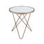 Elegant Round End Table - Frosted Glass Top & Champagne Finish Metal Base, 22 In Diameter Colour Robust Structure, Enhances Interior