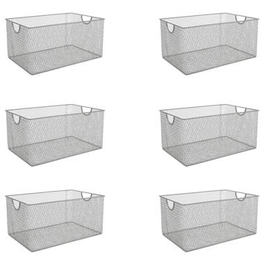 Wire Storage Baskets for Organizing, Pack of 4 Anti-Rust Metal Pantry  Baskets with Handles, Durable Wire Baskets for Office Pantry Kitchen Shelf