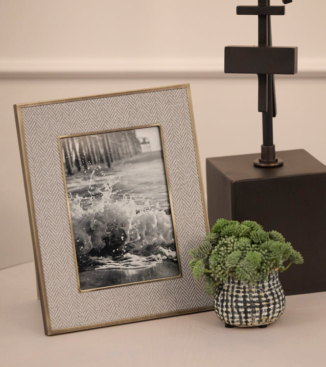 5x7 Frame Herringbone, Oatmeal