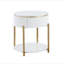 Table de bout Daveigh White High Finish & Gold Finish