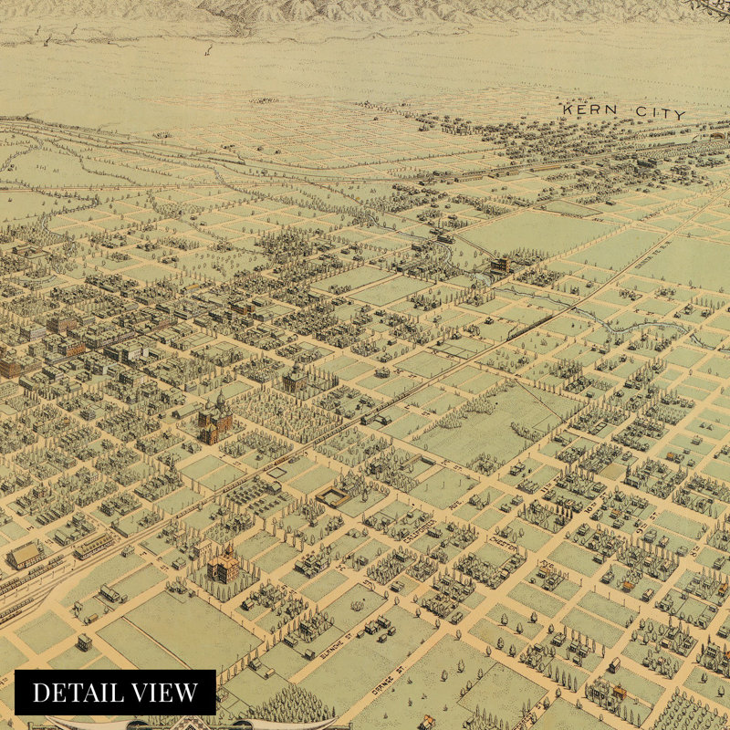 «1901 Bakersfield California», affiche sur papier, H 18 po x l 24 po x P 0,01 po