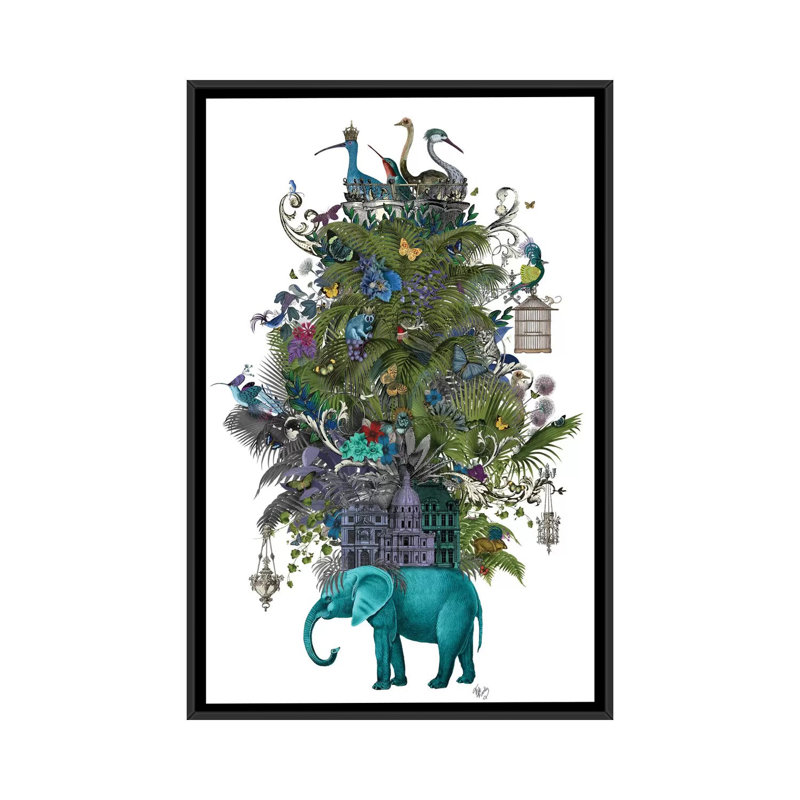 « the cage ii », reproduction d’impression sur toile, H 26 po x l 18 po x P 1,5 po, Toile avec cadre noir, Pas de tapis