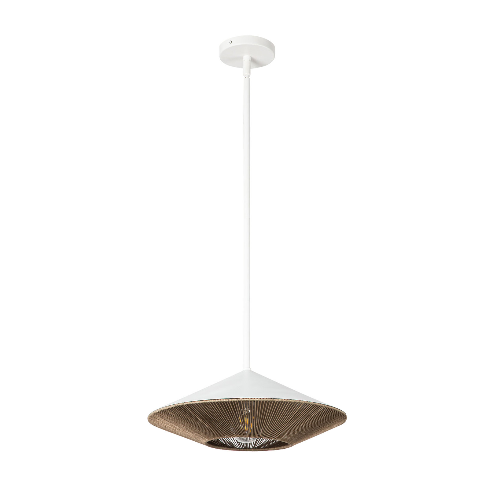 Keaz Single Light Steel Pendant, White