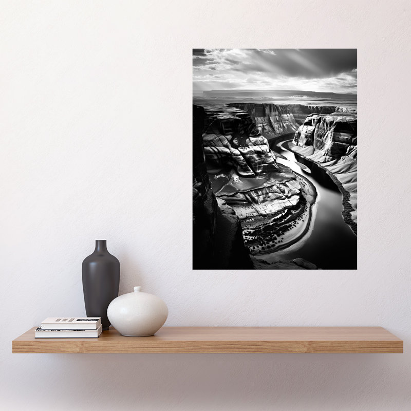 Wall Art Print Glen Canyon Colorado River Bend Photograph High Contrast Dramatic Landscape Poster