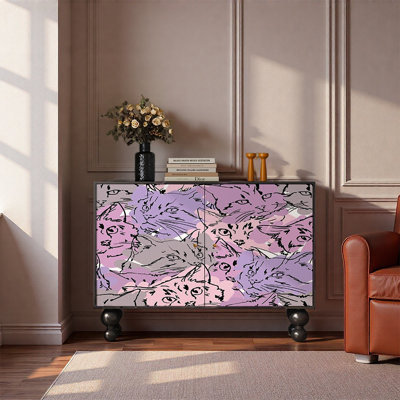 Armoire décorative noyer à deux portes