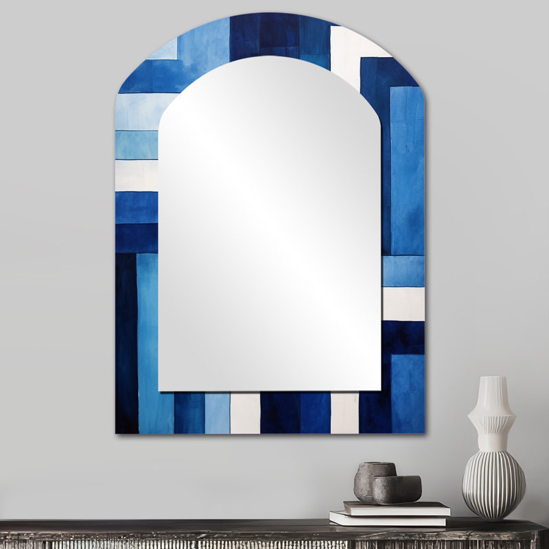Symétrie saphir bleu et blanc, 34 po x 25 po