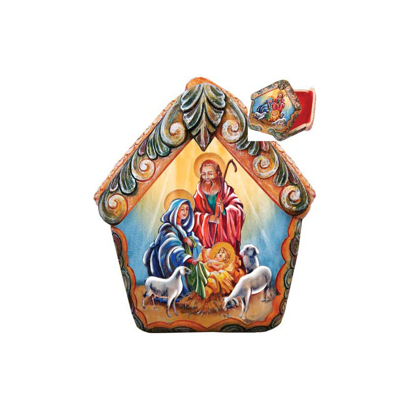 Derevo Nativity Scene Wrapped Wishes Dome Box