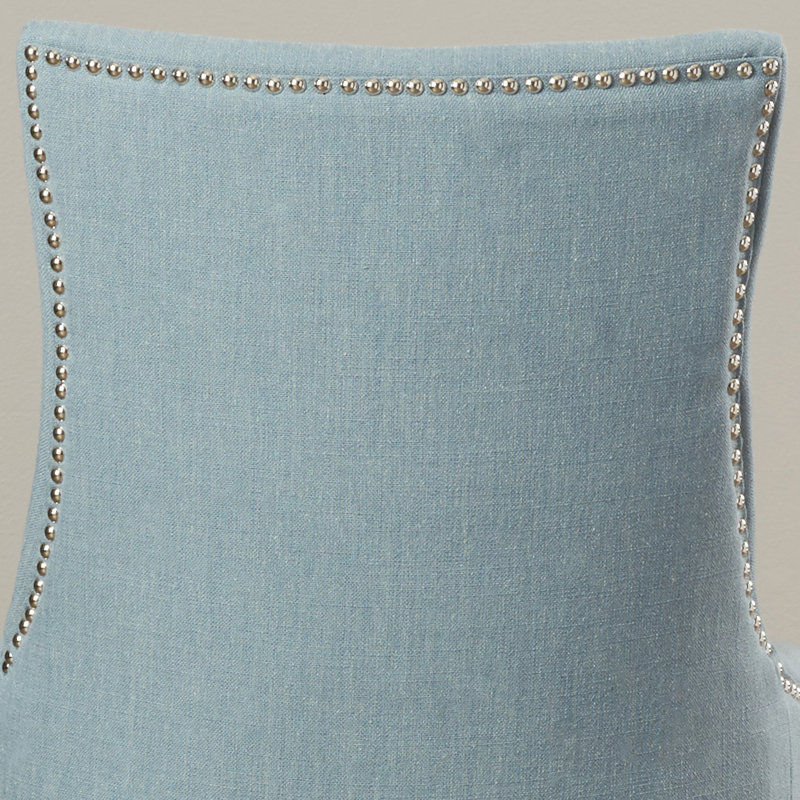 Gallager 19.5'' H Upholstered Parsons Chair, Sky Blue Linen Blend, 2