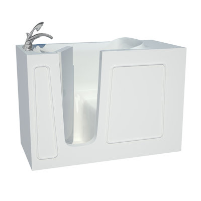 Captains Series 53'' x 26'' Soaking Fiberglass Bathtub with Faucet