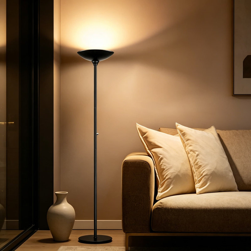 Lampe torchère moderne avec gradation continue, lumière DEL super brillante de 30 W, sortie de lumière du jour de 3600 lm, interrupteur rotatif et conception en métal robuste pour le salon ou la chambre à coucher