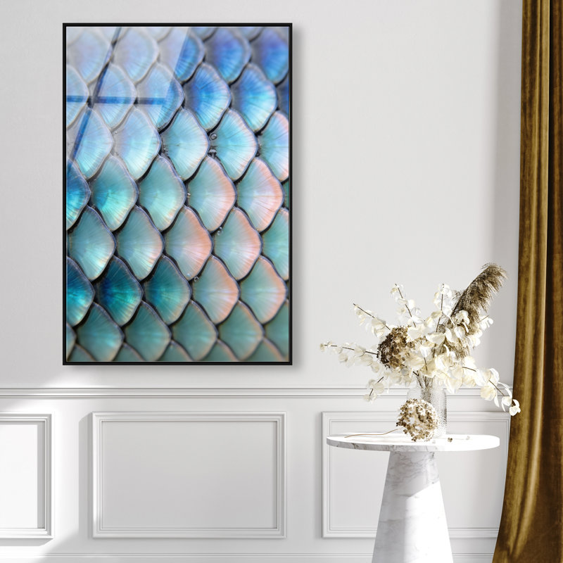 Mermaid Zoom Print by Oliver Gal, 37"H x 25"W, Black Floater Frame