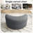 Half-Moon Silhouette Wooden Top Storage Upholstery Ottoman-617328549