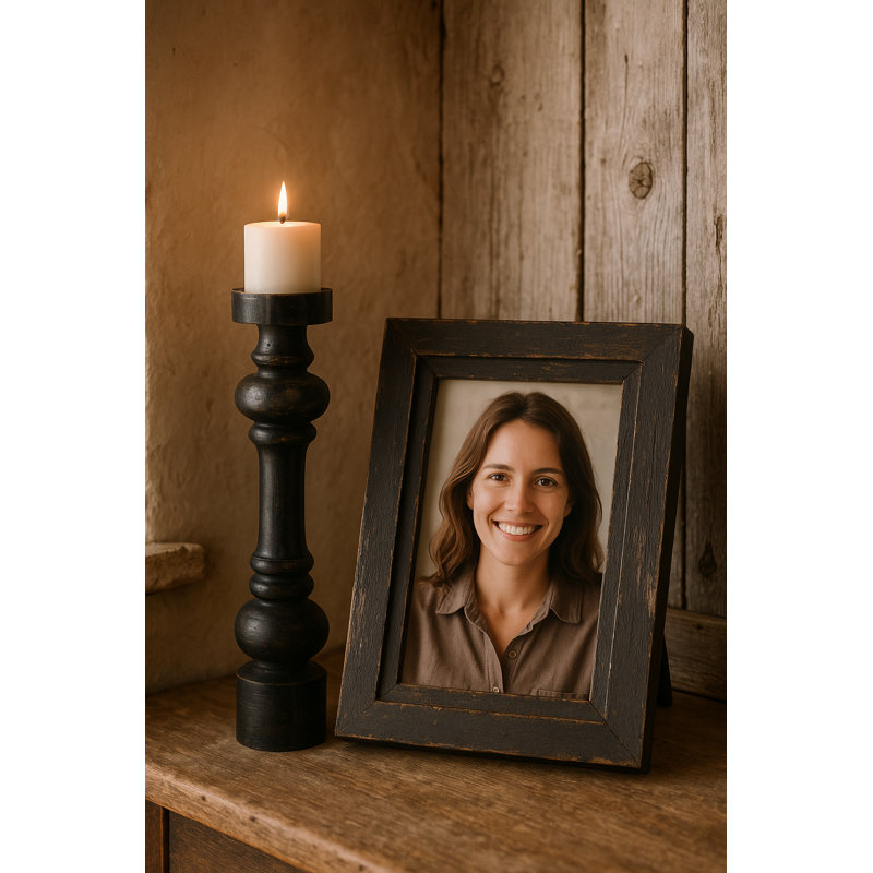 Porte-bougie Baroque - moyen - noir, H 11,8 po x l 3,5 po x P 3,5 po, Noir
