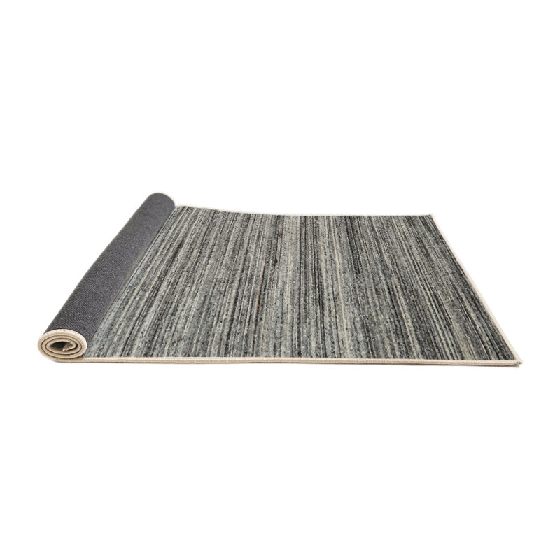 Tapis contemporain gris, Rond 5 pi