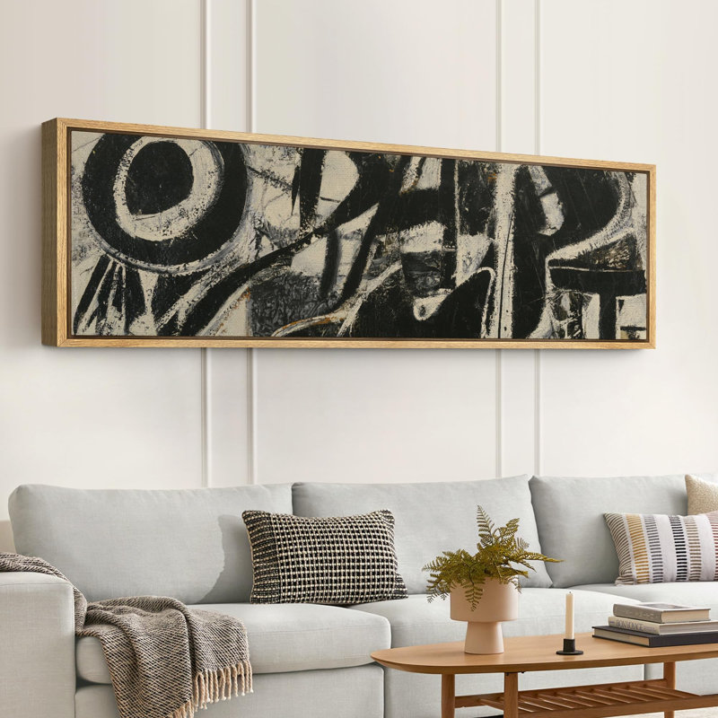 Motif de coups de pinceau abstraits grunge, H 20 po x l 60 po, Naturel