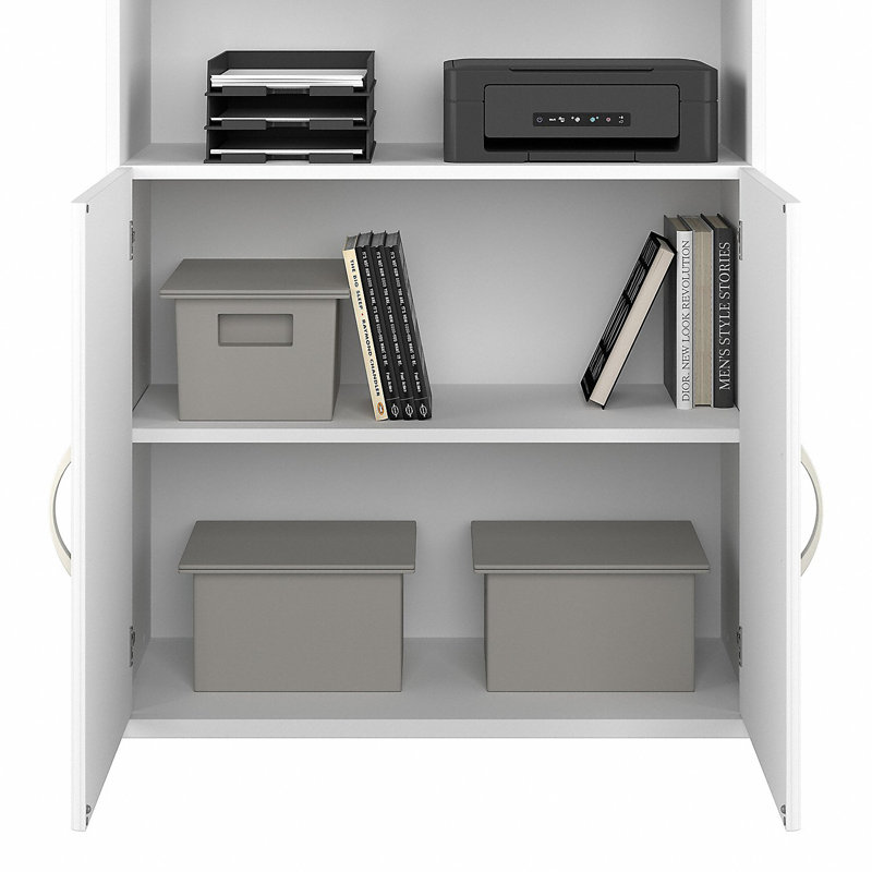 Hybrid Storage Bookcase, White