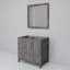 Ensemble de meuble-lavabo simple décalé à droite 36 po x P 22 po et miroir 34 po-90366192